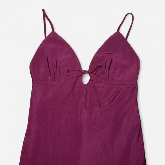 PINK Victoria's Secret "Fall In Love Midi Dress" - Plum Burgundy Slip Dress - Picture 4 of 13